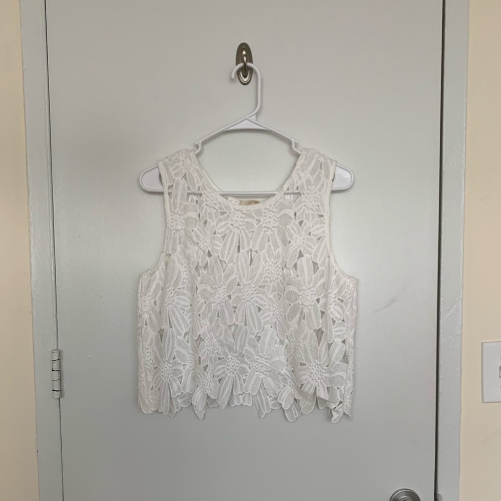 White Lace Crop Top